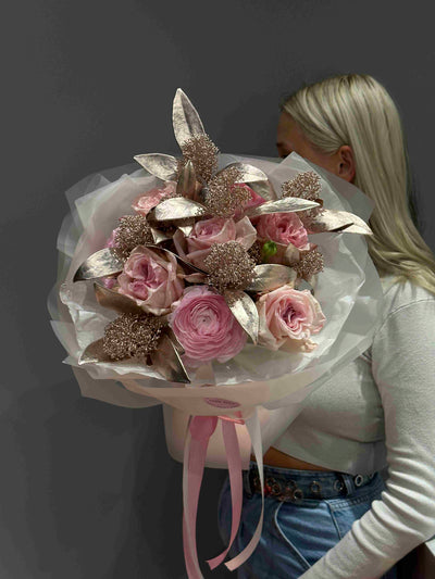 Bukiet "Pink blush" kwiaty giftbar.pl 