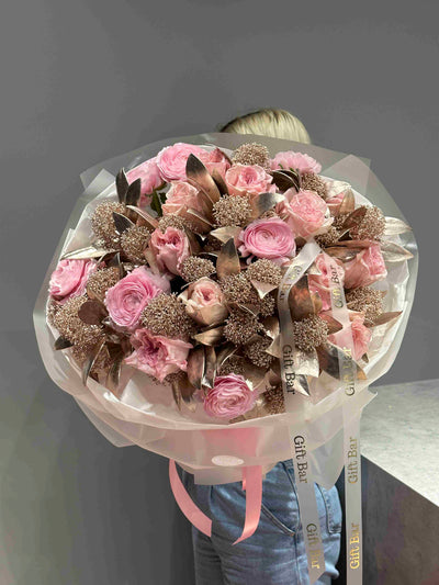 Bukiet "Pink blush" kwiaty giftbar.pl 