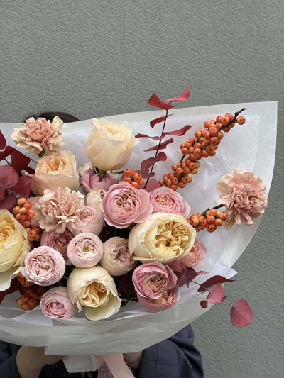 Bukiet "Toasted Caramel" kwiaty giftbar.pl 