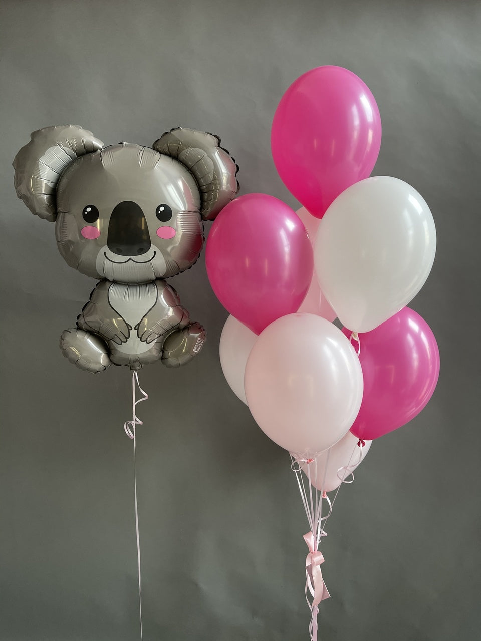 Bukiet biało-różowych balonów z Koalą balony giftbar.pl 